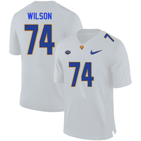 Men #74 Keldrick Wilson Pitt Panthers College Football Jerseys Sale-White